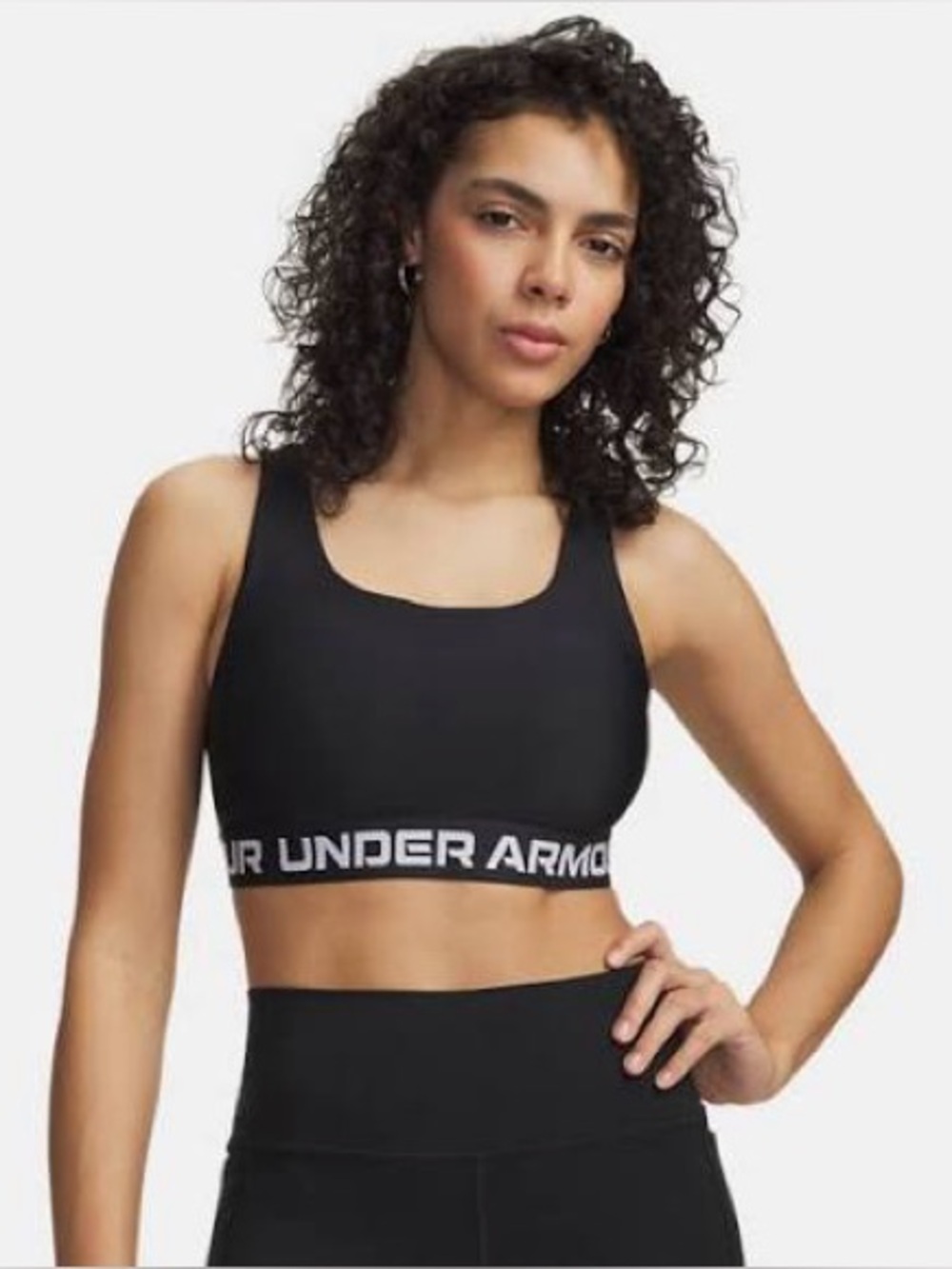 Under Armour Black Crossback Sports Bra with Branded Elastic